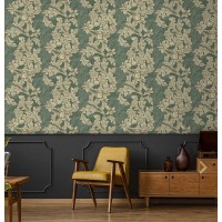 Vintage botanical damask wallpaper – Floral ornate design