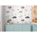 Nursery wallpaper, cute clouds for baby's boy room