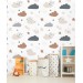 Nursery wallpaper, cute clouds for baby's boy room