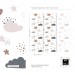 Nursery wallpaper, cute clouds for baby's boy room