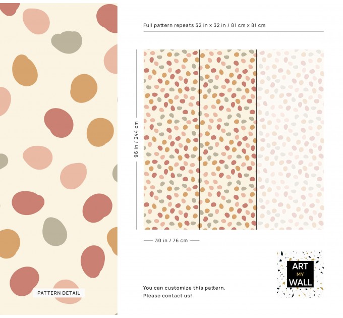 Nursery wallpaper baby girl room polka dot design