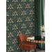 Art deco wallpaper, elegant floral pattern