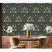 Art deco wallpaper, elegant floral pattern