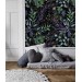 Dark botanical watercolor leaves and herbs wallpaper