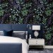 Dark botanical watercolor leaves and herbs wallpaper