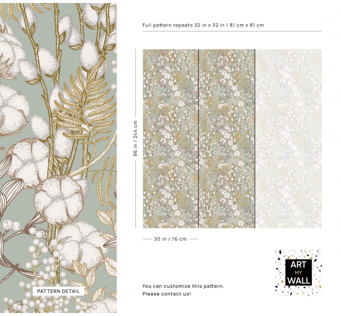 Floral wallpaper accent wall flowers