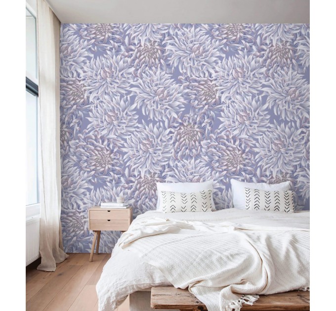 Pastel floral wallpaper lilac flowers