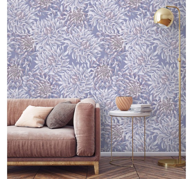Pastel floral wallpaper lilac flowers