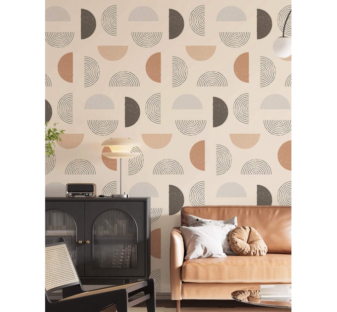 Boho geometric wallpaper | Modern abstract wall decor