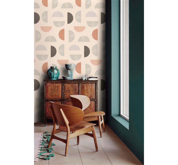 Boho geometric wallpaper | Modern abstract wall decor