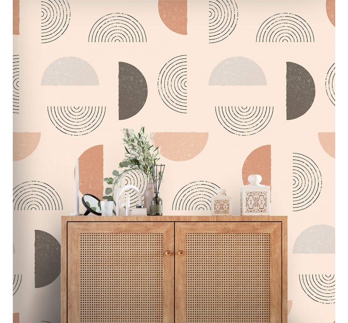Boho geometric wallpaper | Modern abstract wall decor