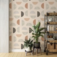 Boho geometric wallpaper | Modern abstract wall decor