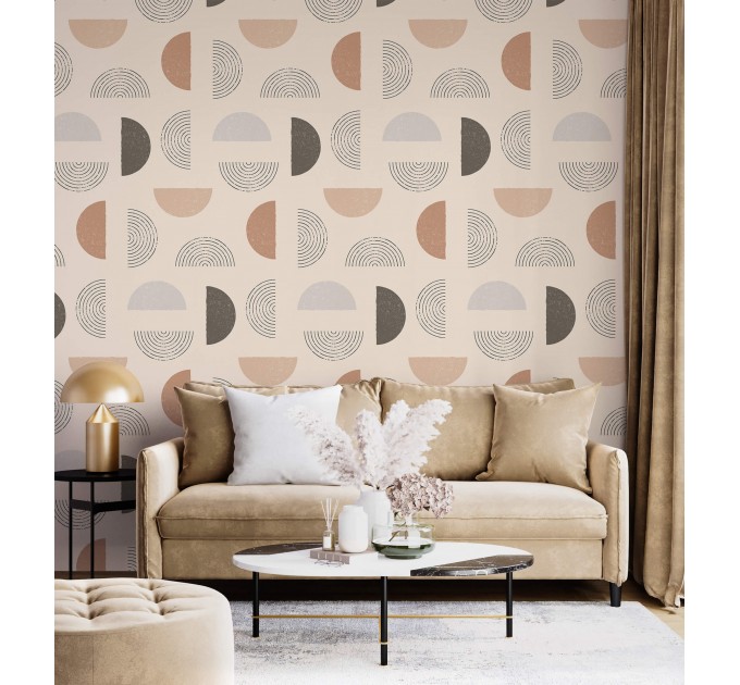 Boho geometric wallpaper | Modern abstract wall decor