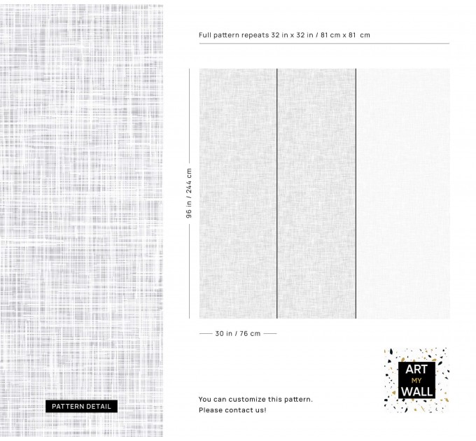 Gray linen look faux textile wallpaper minimalist