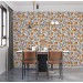 Floral wallpaper retro designed pattern flowers and leaves