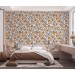 Floral wallpaper retro designed pattern flowers and leaves