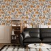 Floral wallpaper retro designed pattern flowers and leaves