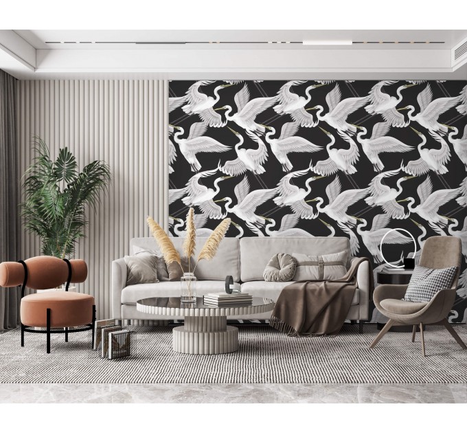 Dark wallpaper cranes, herons wallpaper