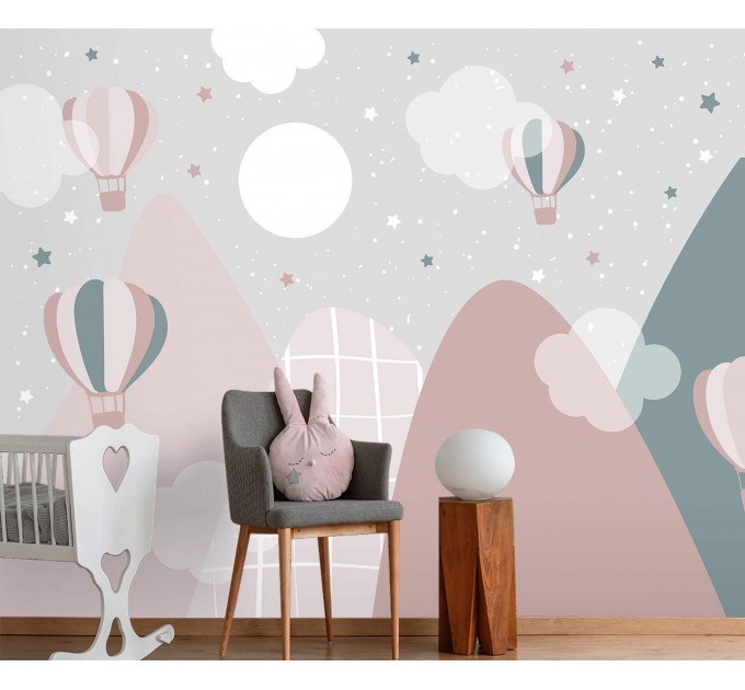 Girls room wallpaper mountains wall mural