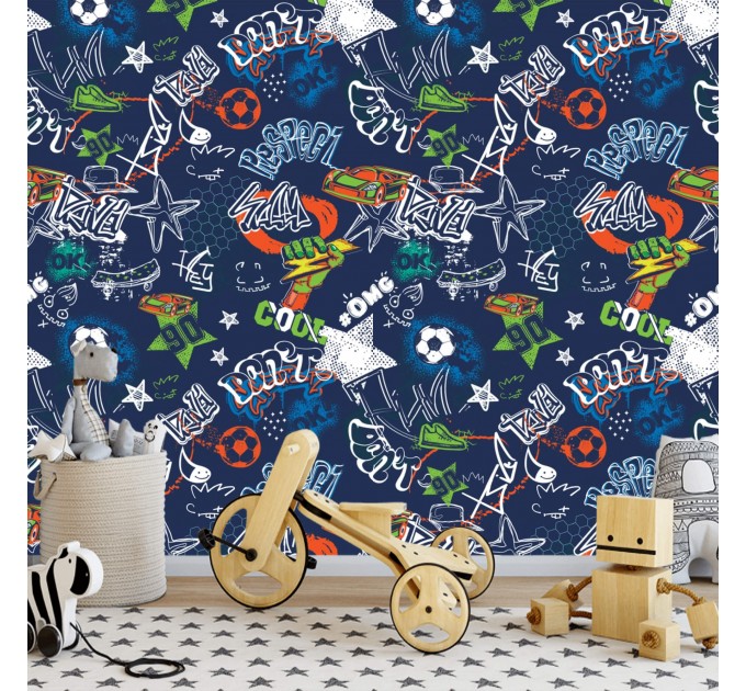 Kids wallpaper comics Boys room Teenager wall mural