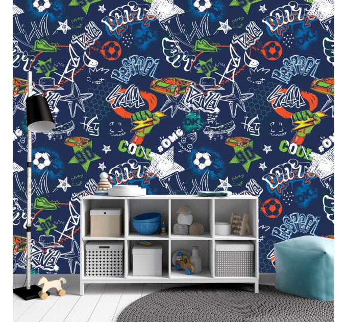 Kids wallpaper comics Boys room Teenager wall mural