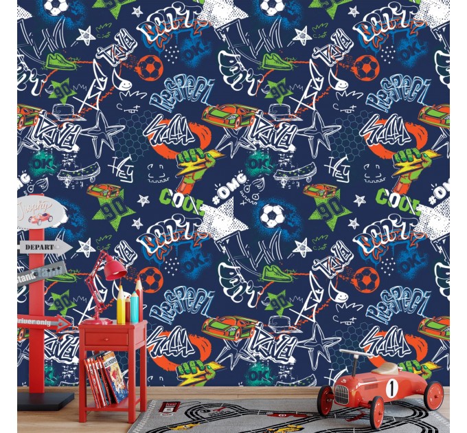 Kids wallpaper comics Boys room Teenager wall mural