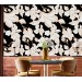 Statement floral wallpaper, white flowers on black