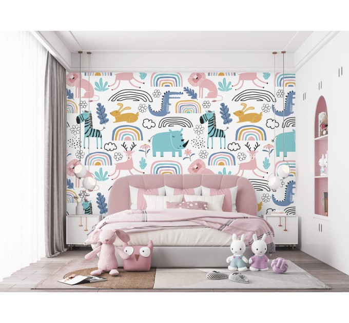 Kids wallpaper colorful animals