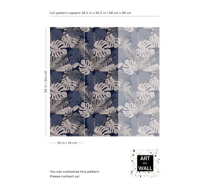 Dark tropical wallpaper large monstera leaves