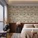 Vintage botanical wallpaper butterflies