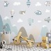 Boys wall mural mountains and planes nursery wallpaper