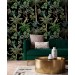 Dark botanical wallpaper palms and trees, tropical wall