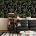 Dark botanical wallpaper palms and trees, tropical wall