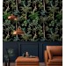 Dark botanical wallpaper palms and trees, tropical wall