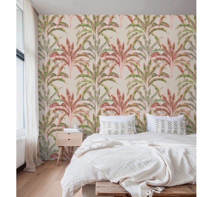 Tropical palm tree wallpaper – lush foliage design
