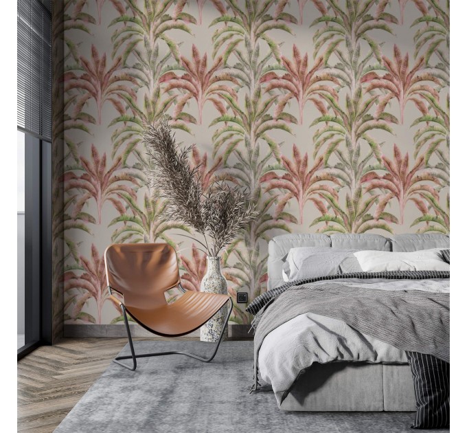 Tropical palm tree wallpaper – lush foliage design