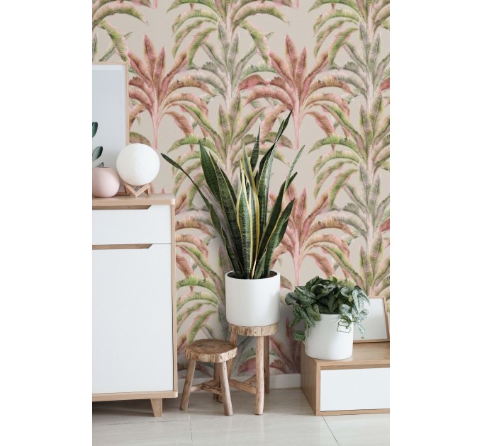 Tropical palm tree wallpaper – lush foliage design