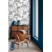 Vintage tropical wallpaper monochrome palms