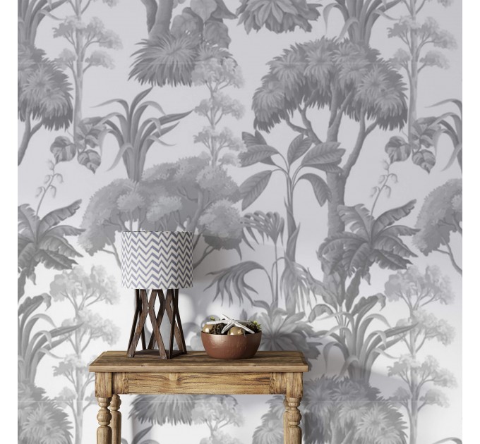 Vintage tropical wallpaper monochrome palms