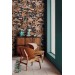 Dark tropical wallpaper palms, accent wall