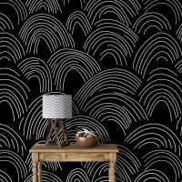 Dark wallpaper minimalist lines black and white rainbows