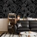 Dark wallpaper minimalist lines black and white rainbows