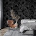 Dark wallpaper minimalist lines black and white rainbows