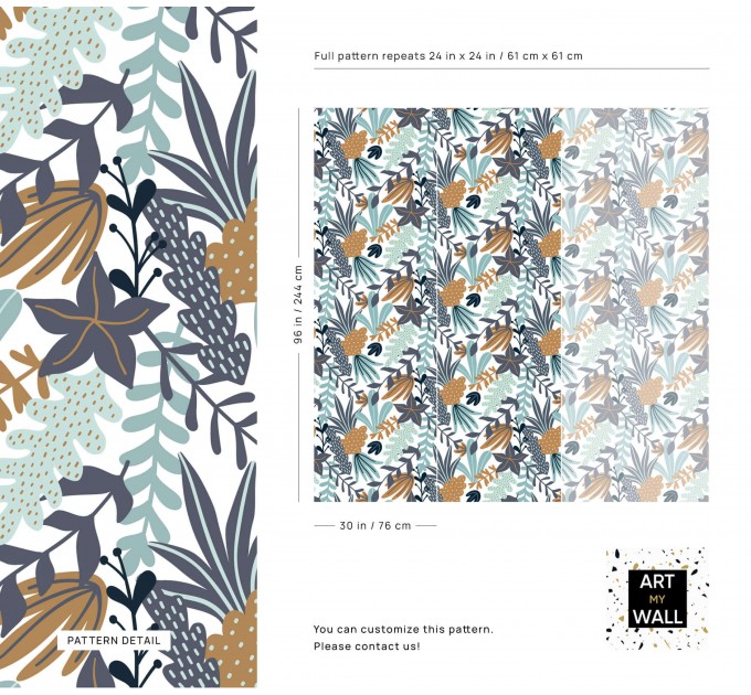 Floral accent wallpaper flowers and leaves