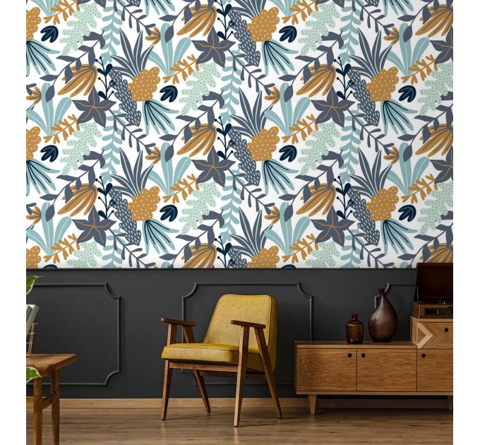 Floral accent wallpaper flowers and leaves