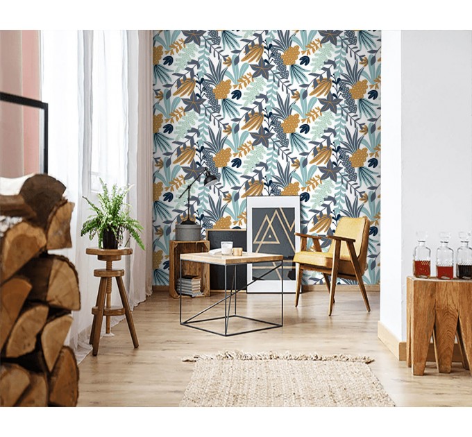 Floral accent wallpaper flowers and leaves