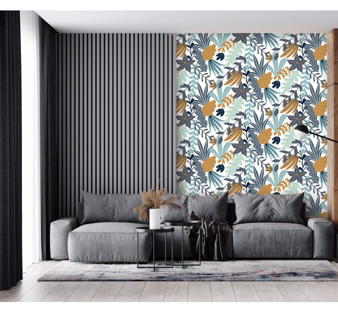 Floral accent wallpaper flowers and leaves