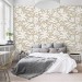 Neutral wallpaper minimalist abstract leaves light beige