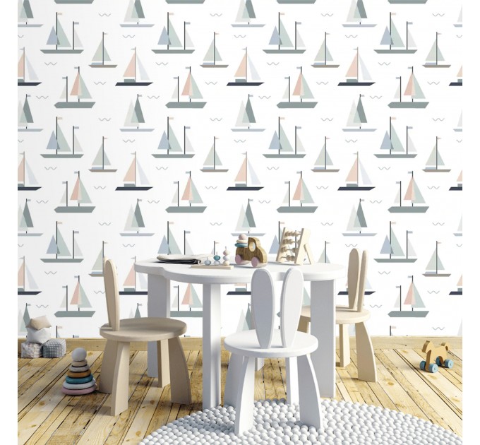 Wallpaper kids room, sailor nautical wallpaper nursery