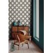 Bold Art deco wallpaper, black and white fans